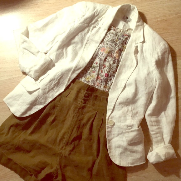 Worthington Jackets & Blazers - White Linen Blazer